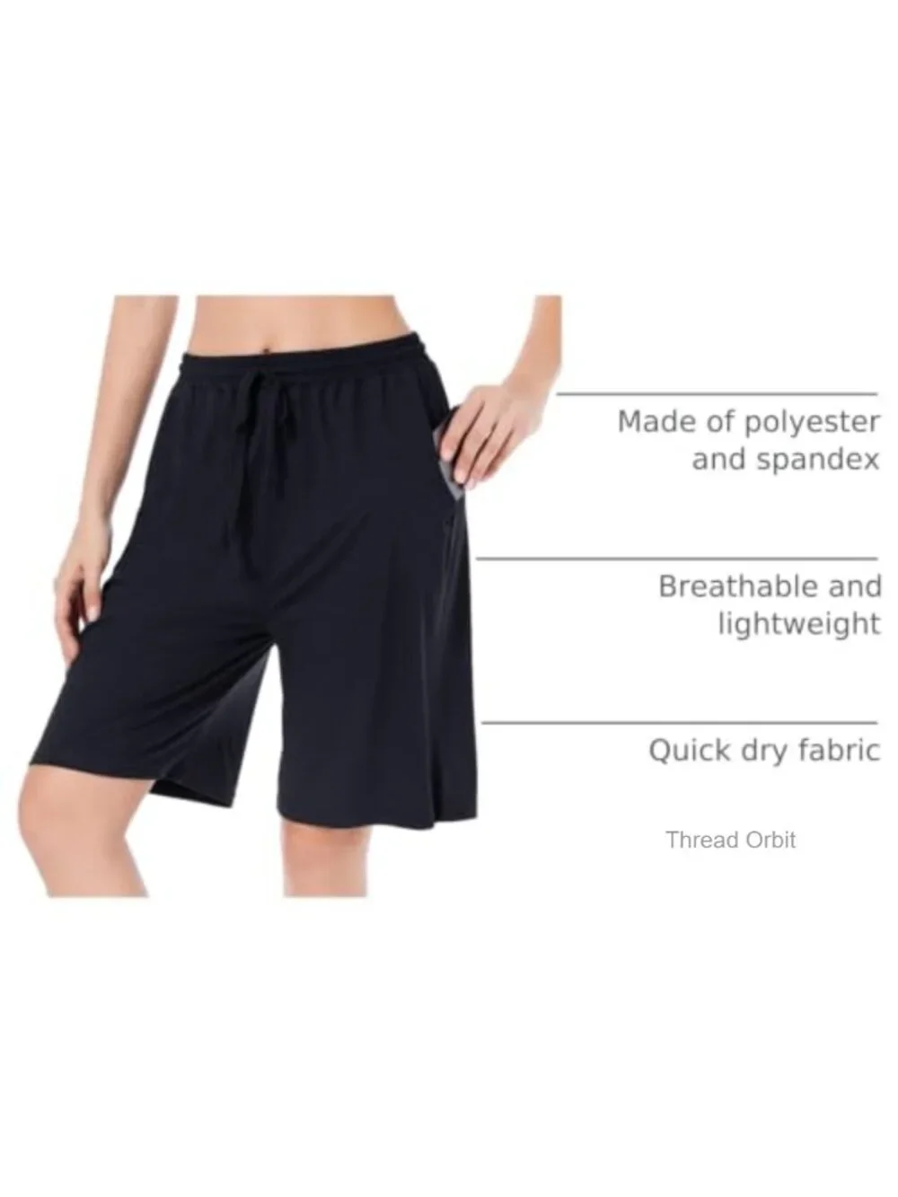 Women's Bermuda Shorts Long Athletic Lounge Yoga Shorts with Pockets